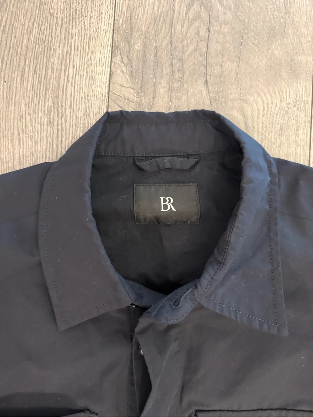 Banana Republic Black Covered Button Down Long Sleeve Men Size: L Shirt Jacket